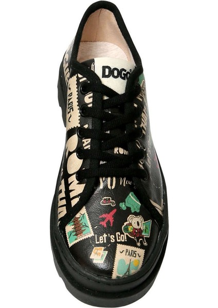 Kadın Vegan Deri Siyah Sneakers - Let's Go Tasarım indirimleri