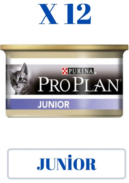 Proplan 12'li Junior Yavru ve Proplan 12'li Baby Kitten Tavuk Etli Yaş Kedi Maması 24 x 85 gr fiyatları