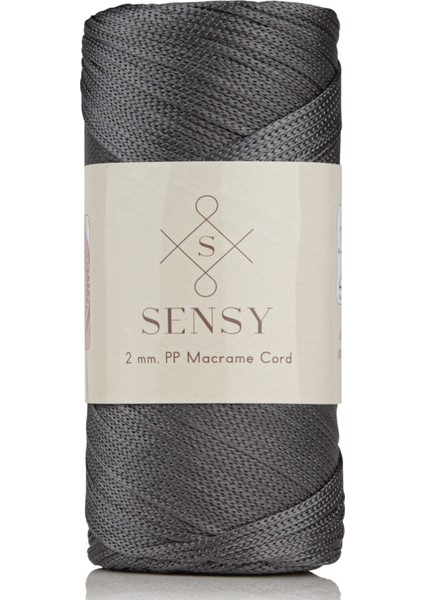2 Mm - 200 gr Polyester Makrome Ipi Koyu Gri 230 M Polyester Makrome Ip Supla Ip Ve Çanta Ipliği