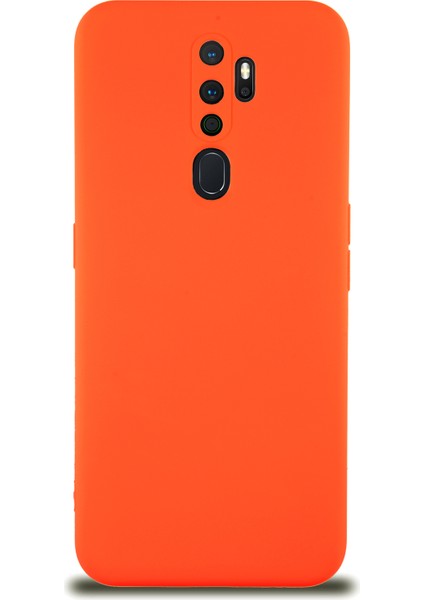 Oppo A9 2020 Kapak Içi Kadife Kamera Korumalı Lansman Silikon Kılıf - Turuncu