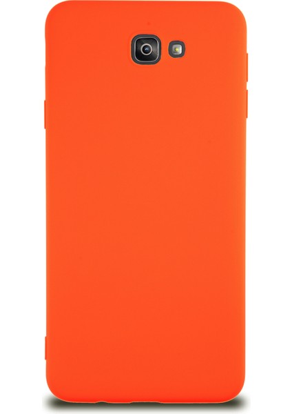Samsung Galaxy J7 Prime Kapak Içi Kadife Lansman Silikon Kılıf - Turuncu