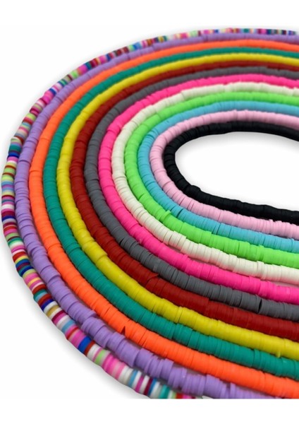 4mm 13 Adet Polimer Kil Fimo Boncuk Dizi Seti,13 Renk 4mm FIMO,40CM Hamur Boncuk Dizisi modelleri