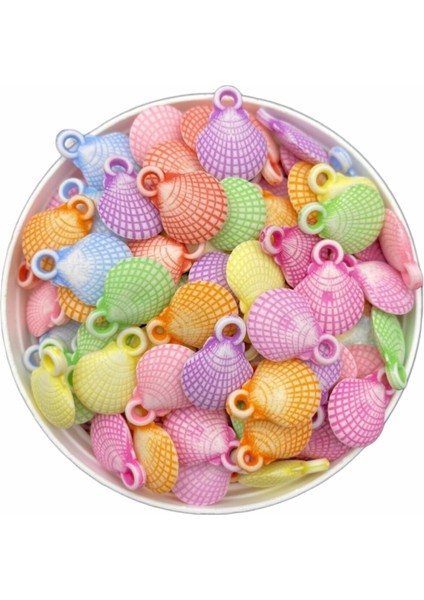 Pastel Kulplu Istridye Karışık Pastel Renk Boncuk,takı Yapım Hobi Boncuğu (25GR, ~45 Adet)