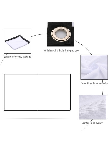Taşınabilir 150 inç 16: 9 Projeksiyon Perdesi (Yurt Dışından) indirimleri
