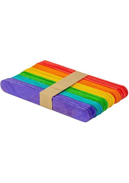 Karışık Renkli Dondurma Çubuğu 50'li 12 cm