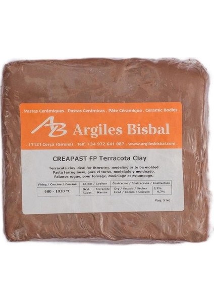 Argiles Bisbal Creapast Fp Terracotta Clay Model Kili 5 kg