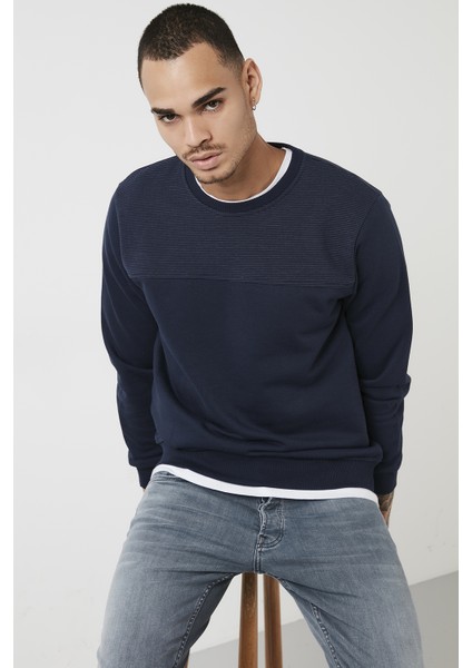 Pamuklu Bisiklet Yaka Slim Fit Sweat Erkek Sweat 5905033