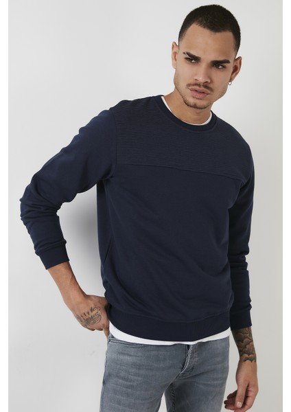 Pamuklu Bisiklet Yaka Slim Fit Sweat Erkek Sweat 5905033