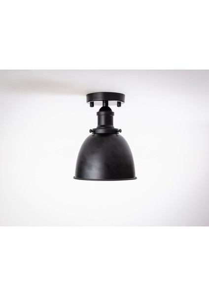 Retro,rustik,vintage 1xe27 duylu siyah Tekli Metal Plofonyer avize