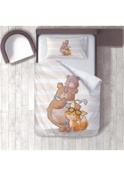 Dijital Baskılı 160CM x 220CM Çocuk Odası Nevresim Takımı Model 238