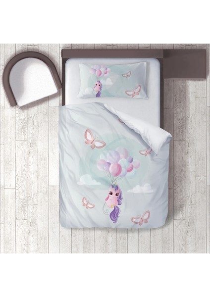 Dijital Baskılı 160CM x 220CM Çocuk Odası Nevresim Takımı Model 181