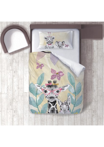 Dijital Baskılı 160CM x 220CM Çocuk Odası Nevresim Takımı Model 132