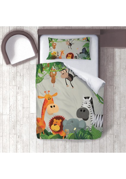 Dijital Baskılı 160CM x 220CM Çocuk Odası Nevresim Takımı Model 090