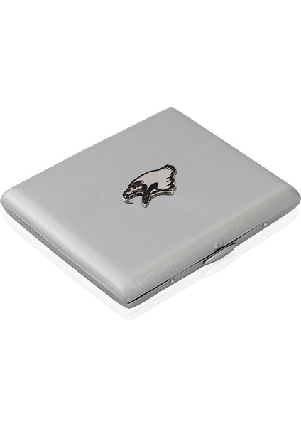 Gümüş Gri Kartal Temalı Metal Sigara Tabakası