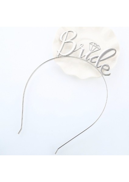 Parti Gümüş Renk Bride Yazılı Metal Gelin Tacı Bride Taç fiyatları
