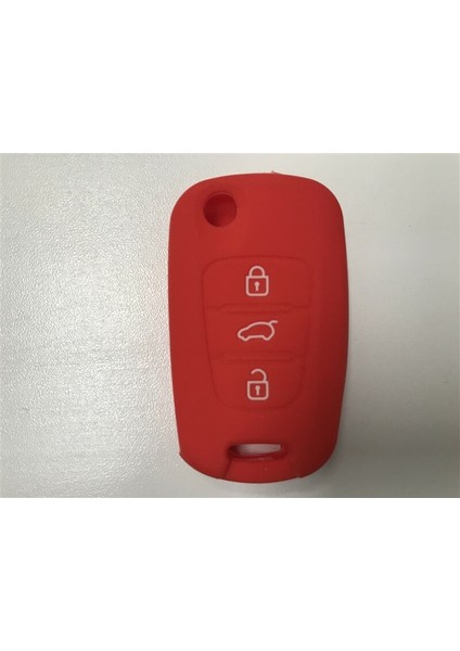 Hyundai Kırmızı Sustalı Silikon Anahtar Kılıfı Koruma Kabı Logolu
