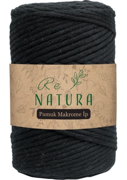 4mm 500G Siyah Pamuk Makrome Ipi