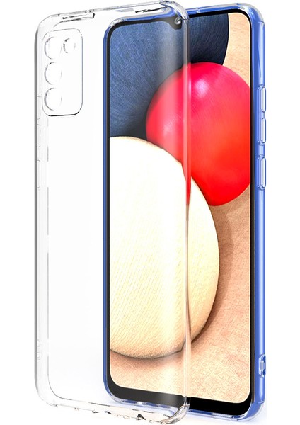 Samsung Galaxy A02S Kılıf Renksiz Şeffaf Silikon Kamera Korumalı Kks