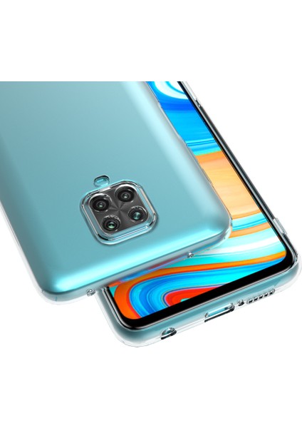 Xiaomi Redmi Note 9 Pro Kılıf Renksiz Şeffaf Silikon Kamera Korumalı Kks