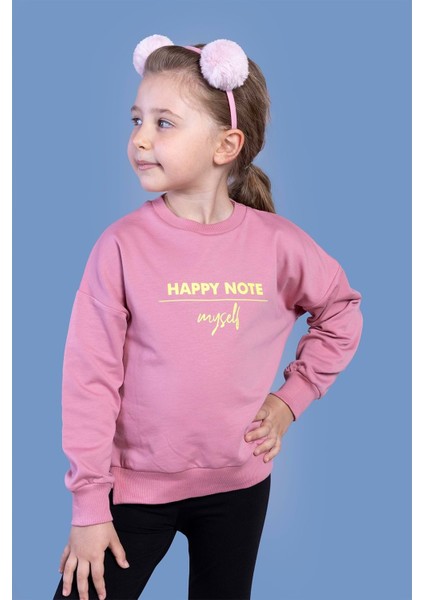 Toontoy Kız Çocuk Sırtı Baskılı Sweatshirt