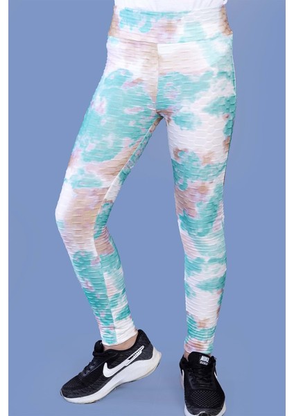 Kız Çocuk Batik Desenli Kabartma Detaylı Tayt