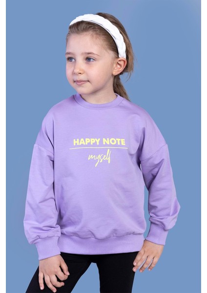 Kız Çocuk Sırtı Baskılı Sweatshirt