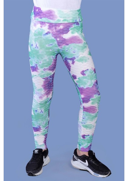 Kız Çocuk Batik Desenli Kabartma Detaylı Tayt