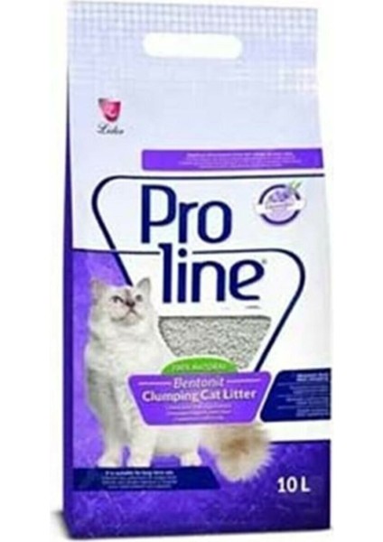 Proline Lavanta Kokulu Topaklanan Bentonit Kedi Kumu 10 Lt