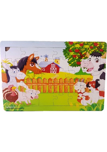 Woodylife Çiftlik Hayvanları 35 Parça Puzzle Yapboz Eğitici Çocuk Oyuncak
