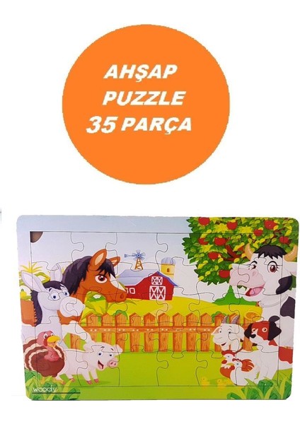 Woodylife Çiftlik Hayvanları 35 Parça Puzzle Yapboz Eğitici Çocuk Oyuncak modelleri
