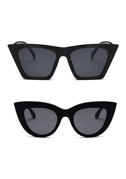 2'li Cat Eye Dörtgen Güneş Gözlüğü (Siyah) - Cat Eye Oval Güneş Gözlüğü (Siyah) fiyatları