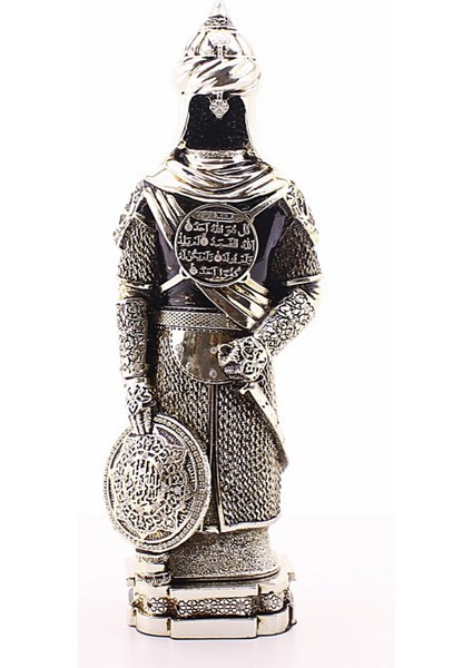 Zırhlı Cevşen Ayetli Asker Gümüş Biblo 3 Boyutlu Büyük Boy 32 CM-017 fiyatları