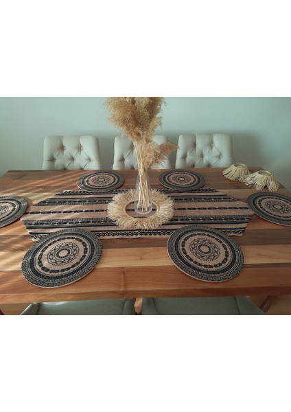 Etnik Bohem Desenli Runner & 6 Bohem Desenli Supla