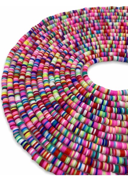 4mm Mix / Karışık Renkli Polimer Kil Fimo Boncuk DIZISI,40CM Hamur Boncuk Fimo Dizi modelleri