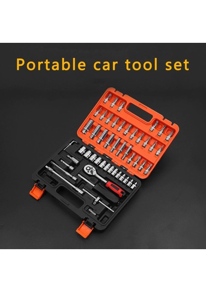 53 Parça Lokma Takımı Otomatik Cırcırlı 1/4 Uzatma Kolu Hex Adaptörlü Çantalı Set 1/4'' Profesyonel