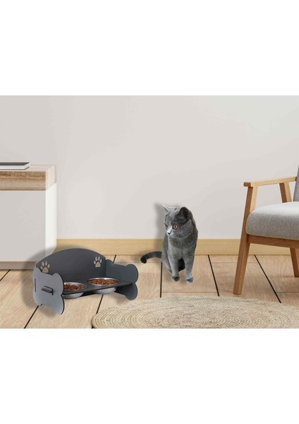 Kedi Mama Kabı Füme Kemikli Kedi Mama ve Su Kabı Kedi Yemek Kabı indirimleri