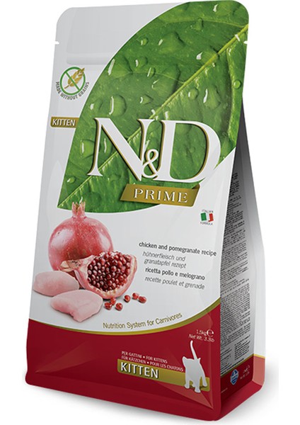 Tavuklu ve Narlı Tahılsız Yavru Kedi Maması 1,5 kg