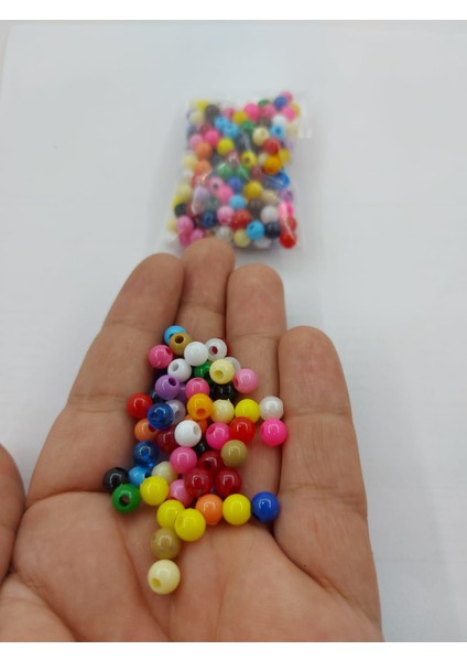 6 mm Karışık Renk Plastik Boncuk 25 gr 210 - 230 Boncuk