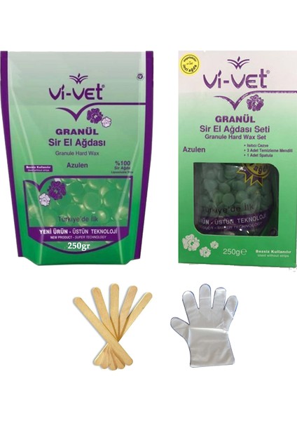 Vivet Granül Ağda Azulen Set 250GR Yedek 250GR(BONCUK Ağda)