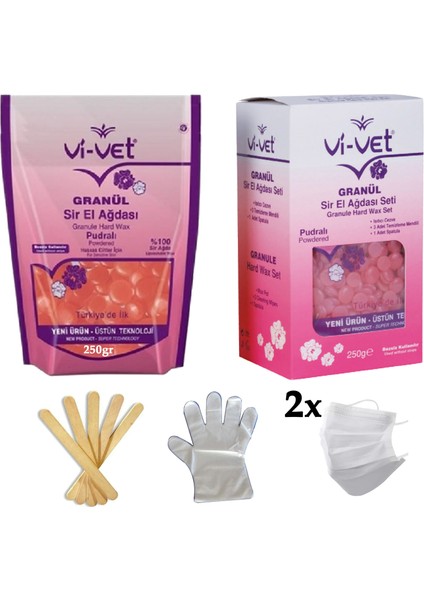 Vivet Granül Ağda Pudralı Seti 250GR Yedek 250GR(BONCUK Ağda)