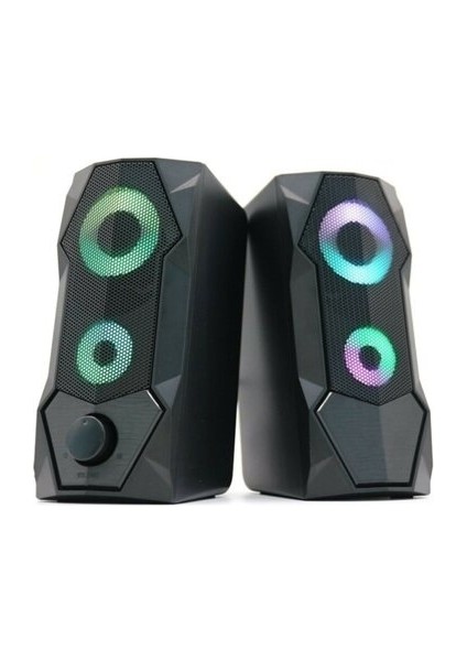 e SP-V915 2.0 Gaming Işıklı 5W*2 USB Speaker Hoparlör