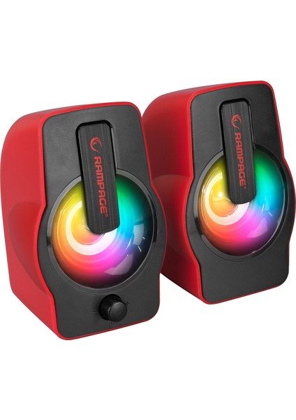 Rms-G7 Falsetto 2.0 6 Watt Rgb Ledli Kırmızı Multimedia Gaming USB Speaker