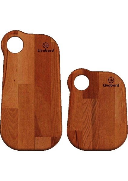 Doğal Ahşap 2'li Kesim Sunum Peynir Tahtası