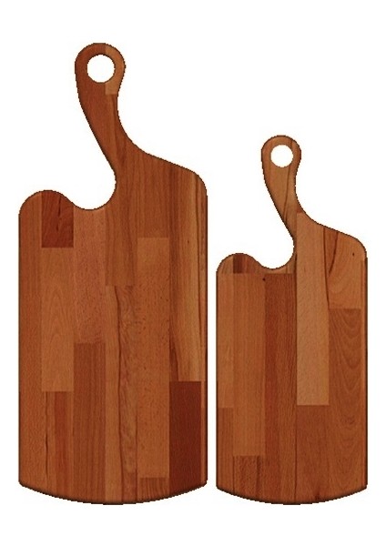 Doğal Ahşap 2'li Kesim Sunum Peynir Tahtası LBKSP08