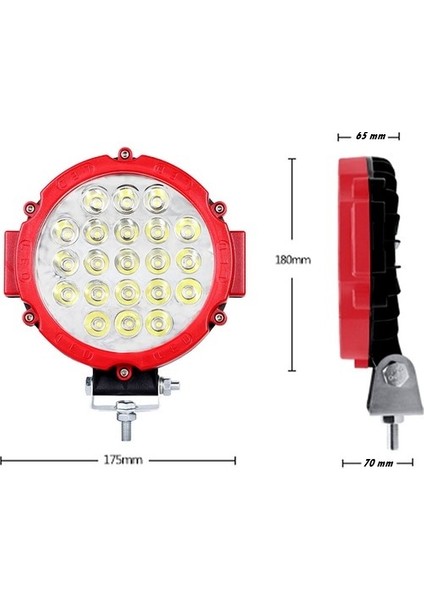Yuvarlak 63W Off Road Metal Çerçeve Sis Farı fırsatları