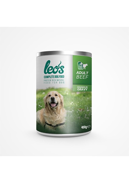 Leos Sığır Parça Etli Soslu Köpek Konservesi 6X400 gr