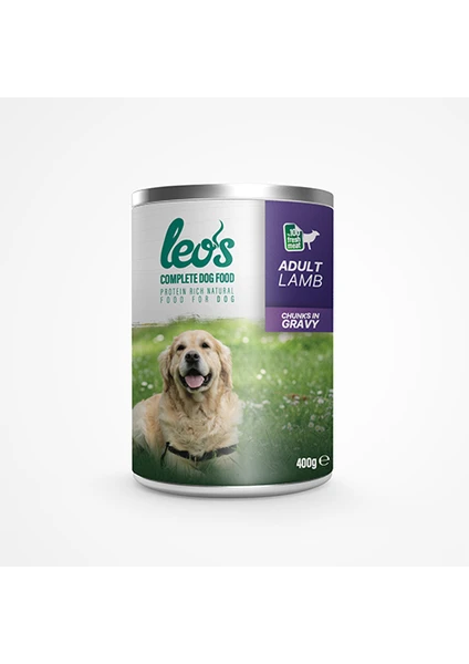 Leos Kuzu Parça Etli Soslu Köpek Konservesi 24X400 gr