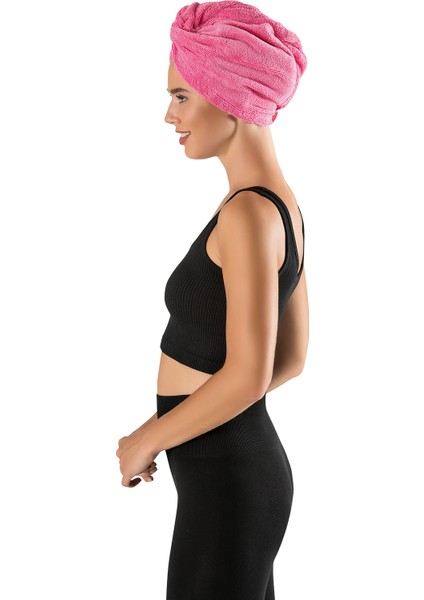 3'lü Pembe Mikrofiber Saç Bonesi Banyo & Sauna & Havuz Sonrası Havlu Pembe modelleri