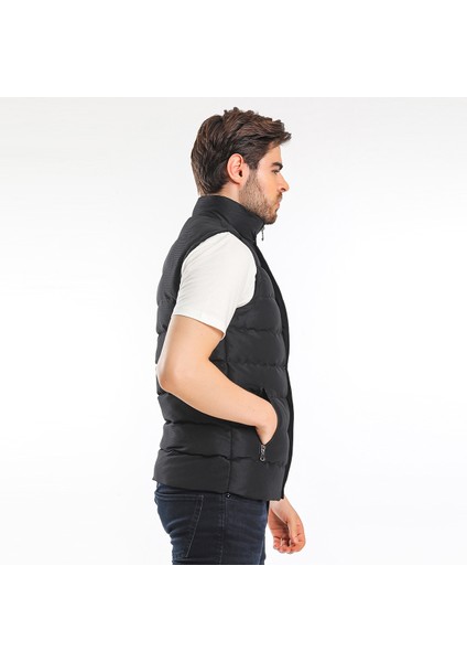 ZULA IN Erkek Slim Fit Yelek Siyah