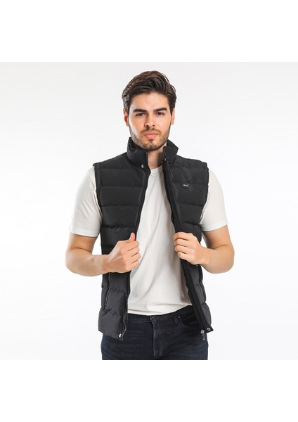 ZULA IN Erkek Slim Fit Yelek Siyah